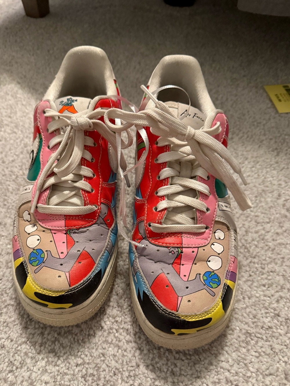 Nike Multicolor Graphic Air Force 1 in Pink, Red, Yellow, Blue